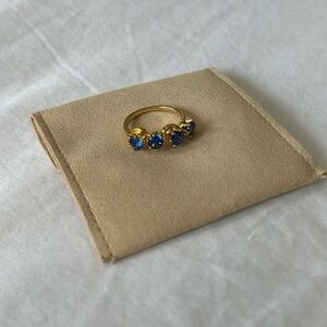 Blue Costume Jewelry Quad Ring Size 7